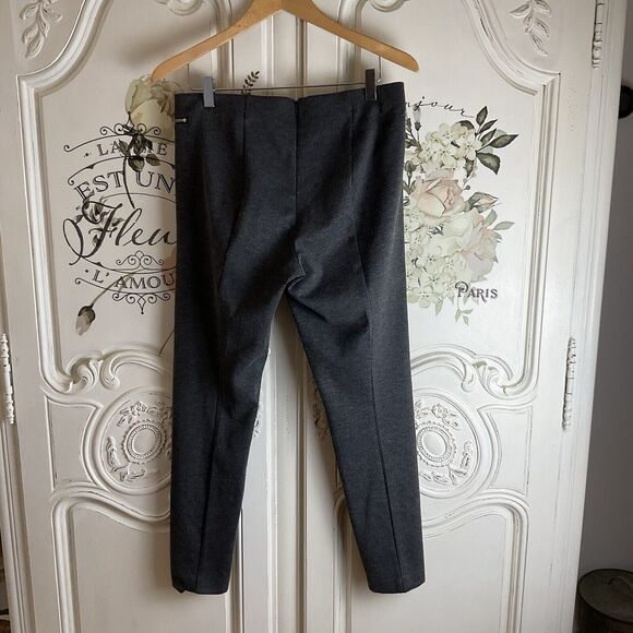 Michael Kors Charcoal Gray Seamed Zip Pockets Ponte Knit Ankle Pants, 8 - Picture 7 of 15
